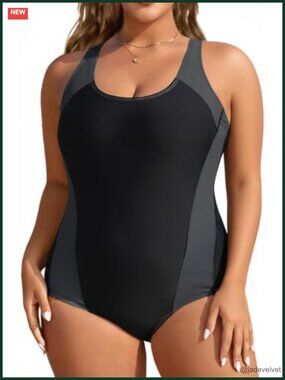 Plus Size One Piece Swimsuit Tummy Control Athletic Bathing Suit